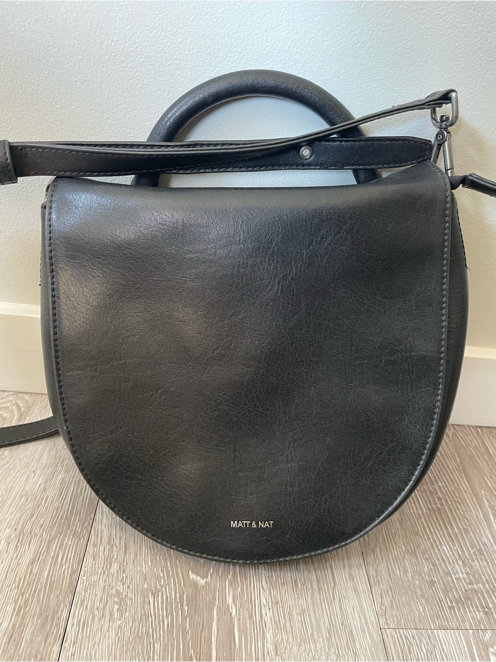 MATT & NAT Vegan Leather Saddle Crossbody Bag Purse